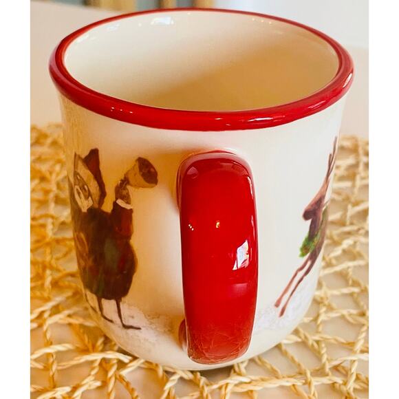 Williams Sonoma Porcelain Santa Claus & His Reindeer 4-piece Mug Set - Picture 4 of 6